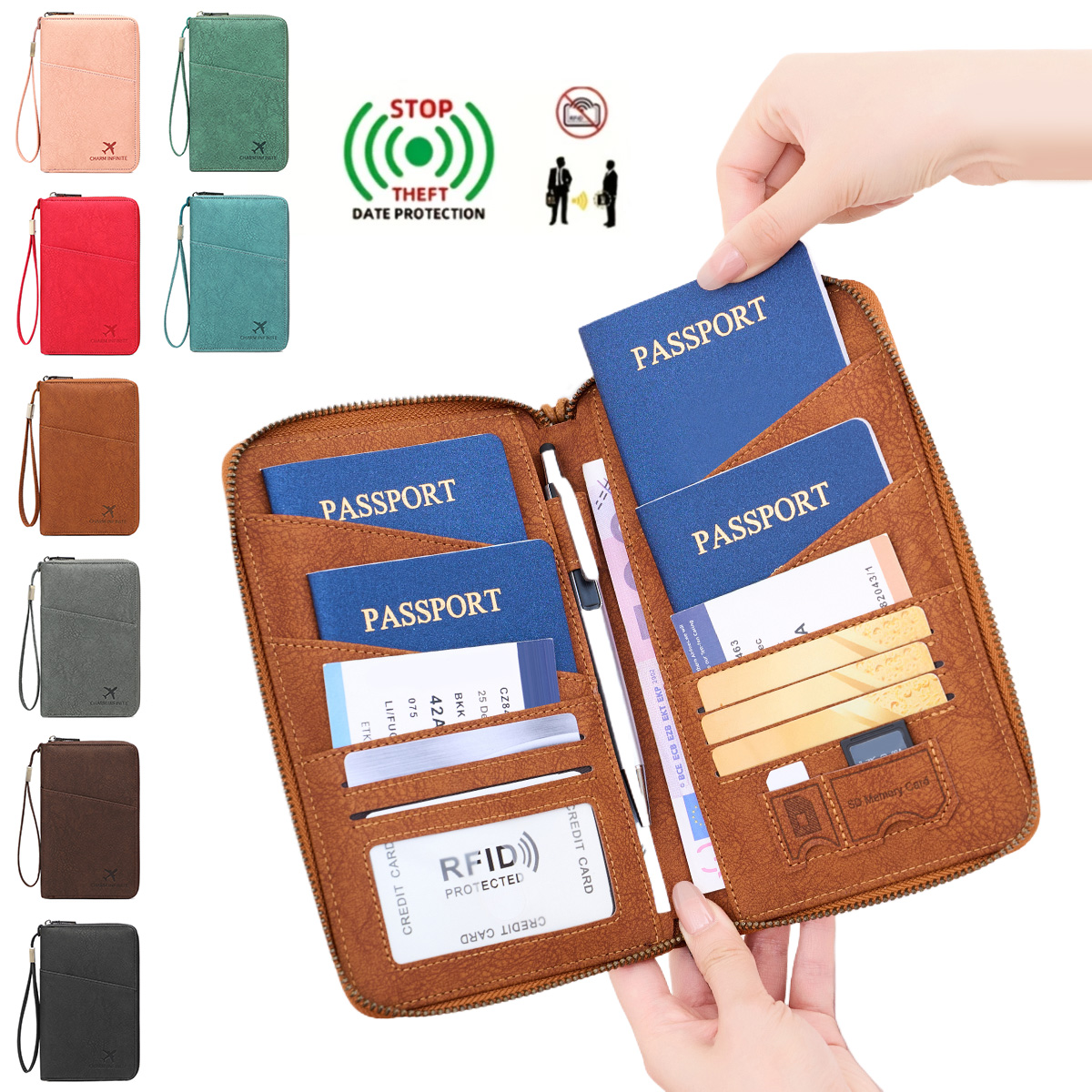 Travel Accessories Passport Holder - ·NewRFIDAnti-theft Card Swiping Travel Passport Holder