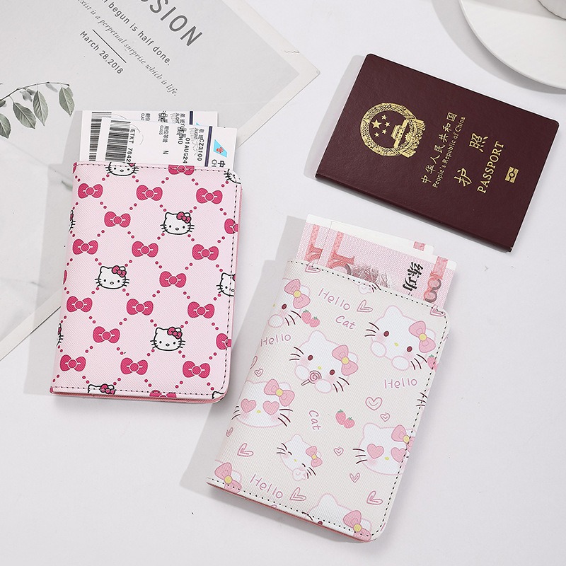 Travel Accessories On Plane - Hello Kitty Women Passport Cover PU