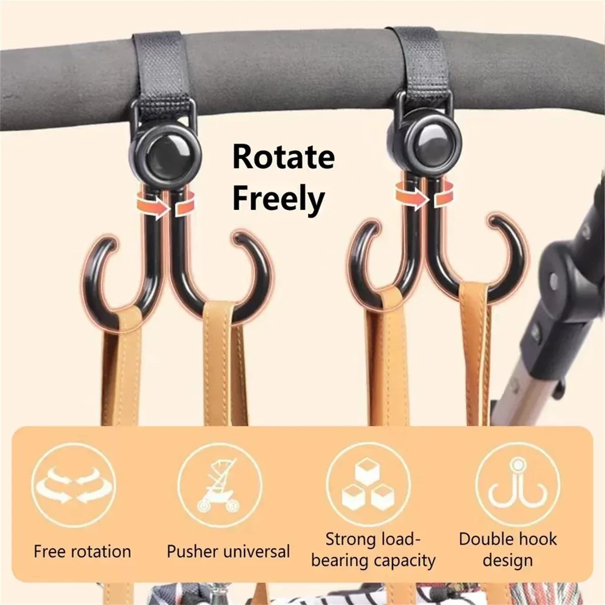 Rotatable Double Hooks Baby St - Travel Accessories For 1 Year Old recension och pris