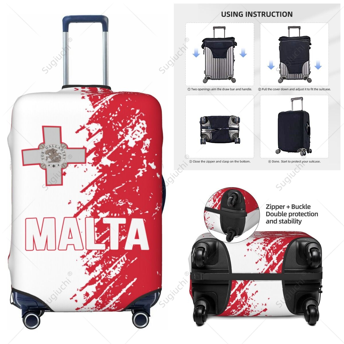 Malta Flag Luggage Cover Suitc - Travel Accessories Malta recension och pris