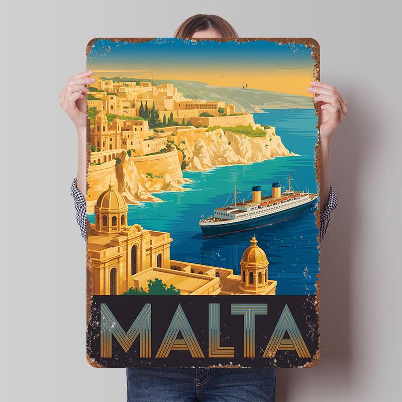 Malta Travel Metal Poster Cust - Travel Accessories Malta recension och pris