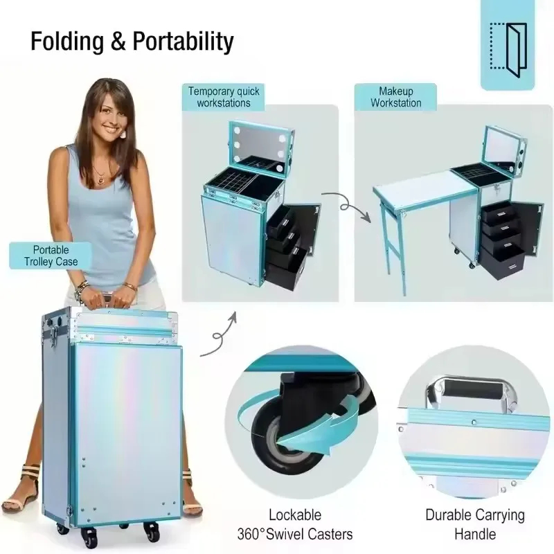 NEW Foldable Rolling Manicure  - Travel Accessories In Train recension och pris