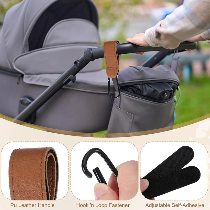 2Pcs Leather Cart Hooks Baby S - Travel Accessories For 1 Year Old recension och pris