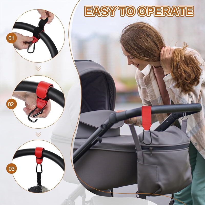 2Pcs Leather Cart Hooks Baby S - Travel Accessories For 1 Year Old recension och pris