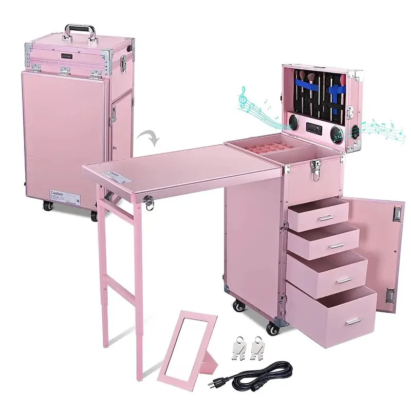 Rolling Manicure Table Foldabl - Travel Accessories In Train recension och pris